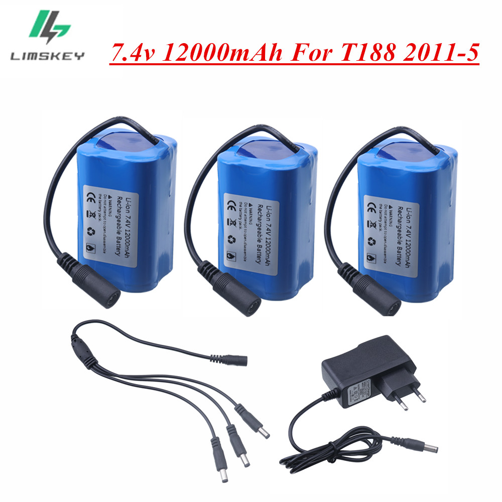 Fish Finder Charger - 7.4V 12000mAh pil USB şarjlı T188