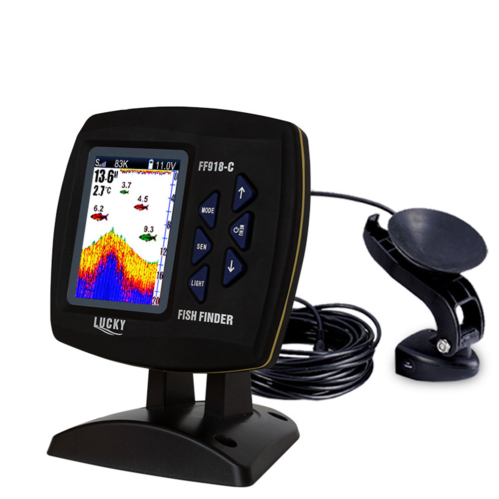 Fish Finder Transducer - FF918-C100DS renkli ekran kablolu balık bulucu