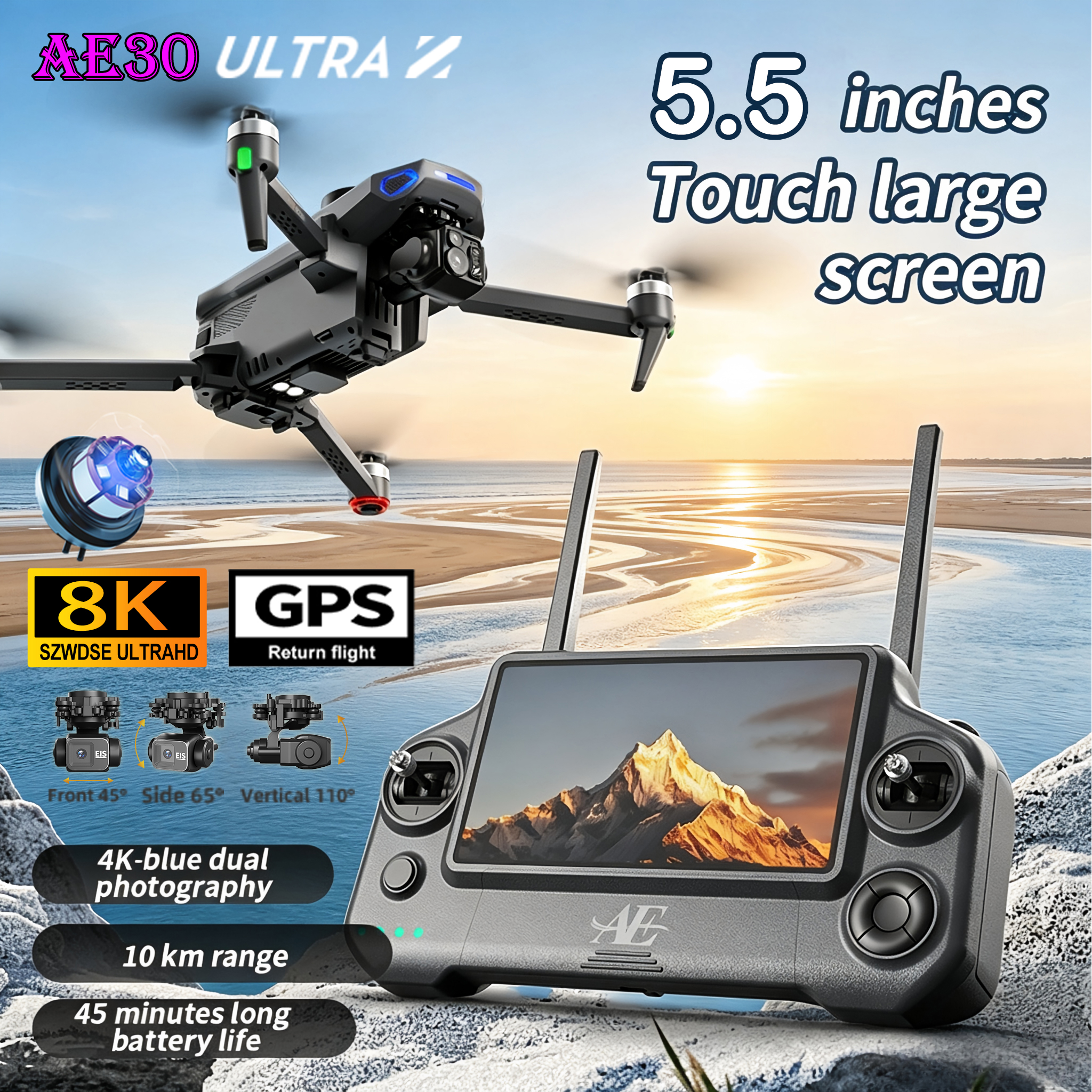 Fishing Camera - YENİ AE30 Ultra GPS Drone 4K