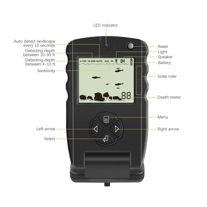 Yeni Taşınabilir Balık Bulucu, - Fish Finder Transducer incelemesi ve fiyatı