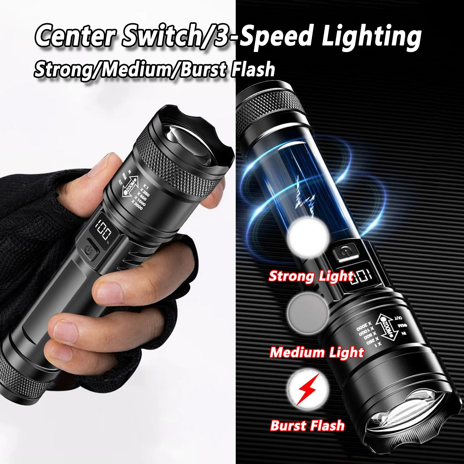 TY-908M Led El Feneri 2000LM T - Fishing Light incelemesi ve fiyatı