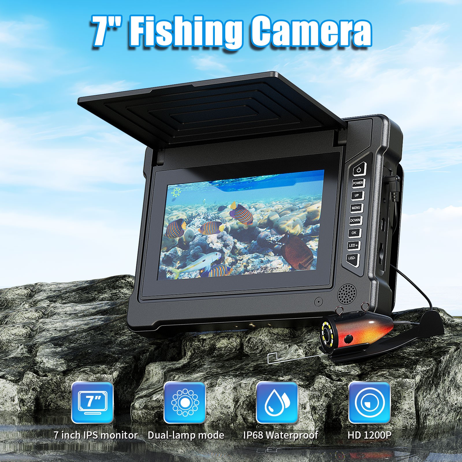 7 İnç 15M 1200TVL Sualtı Balık - Fish Finder Cable incelemesi ve fiyatı